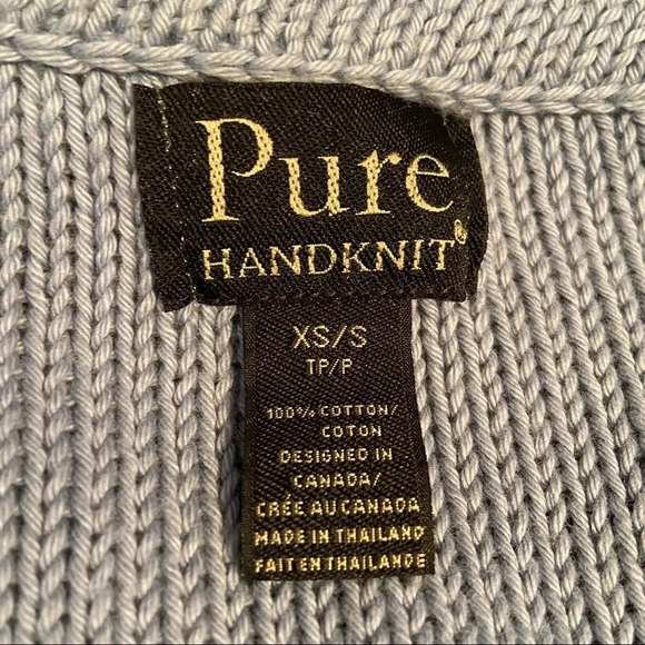 Pure handknit women’s blue  open cardigan sweater‎ in size x-small/small - Picture 8 of 10